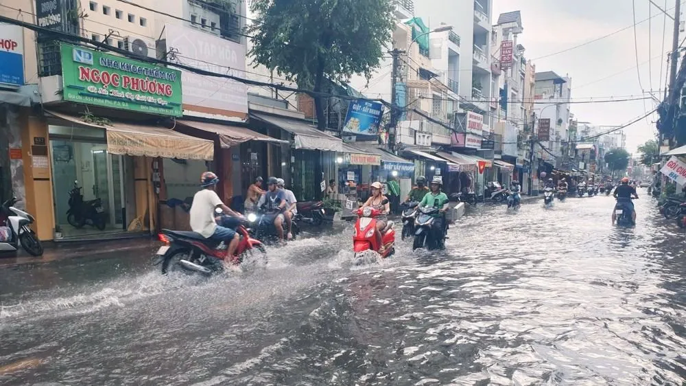 Nước ngập ở TPHCM do triều cường. Ảnh minh họa 