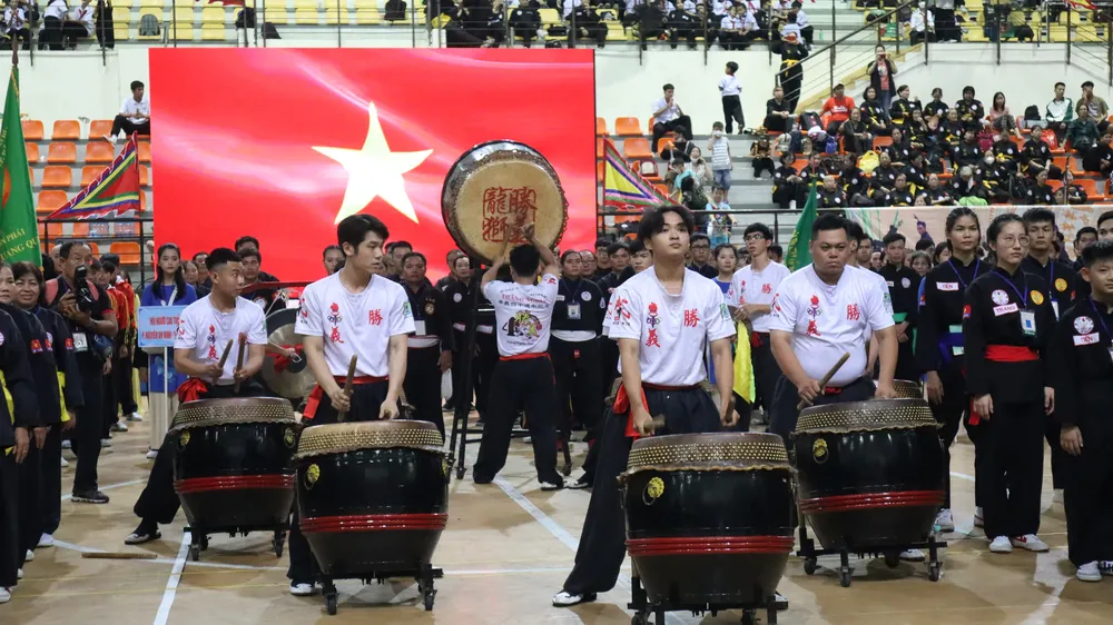 Liên hoan Võ cổ truyền TPHCM mở rộng lần thứ 16 đã chính thức khai mạc tại quận 7. Ảnh: NGUYỄN ANH
