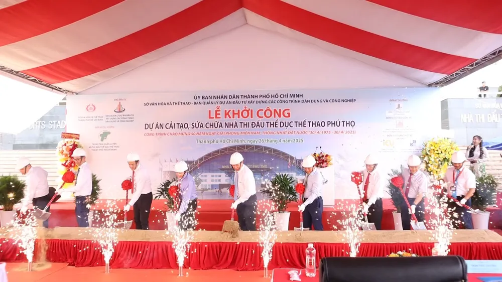 TPHCM khởi công dự án cải tạo, sửa chữa Nhà thi đấu TDTT Phú Thọ
