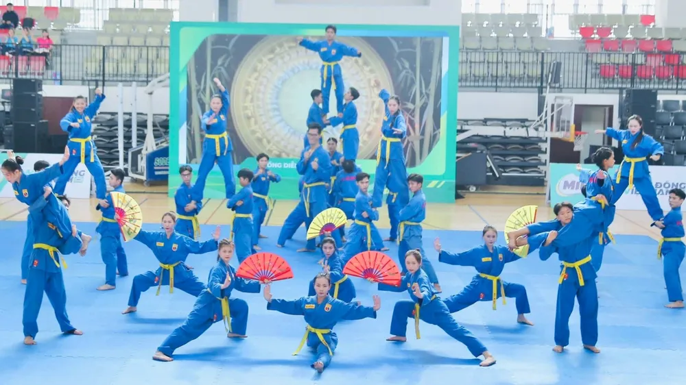 Màn trình diễn Vovinam tại chương trình. Ảnh: THANH TÙNG 