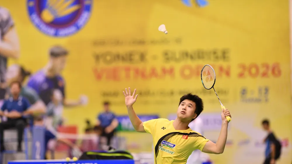 Tay vợt đơn nam Nguyễn Hải Đăng giành quyền vào tứ kết Vietnam Open 2026. Ảnh: DŨNG PHƯƠNG 