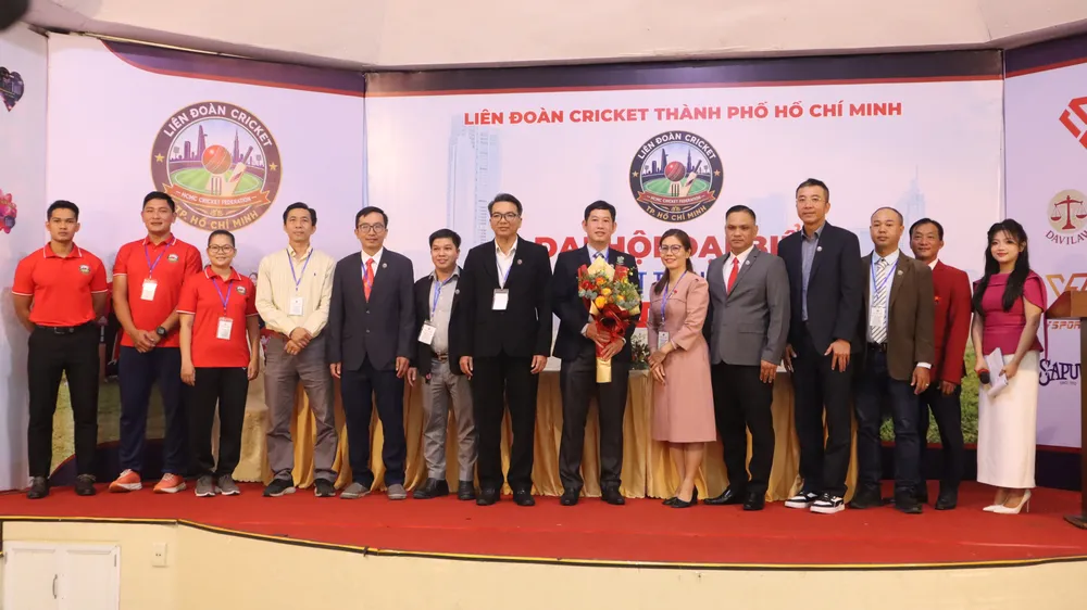 Ban chấp hành Liên đoàn Cricket TPHCM nhiệm kỳ 2026-2031. Ảnh: THANH TÙNG 