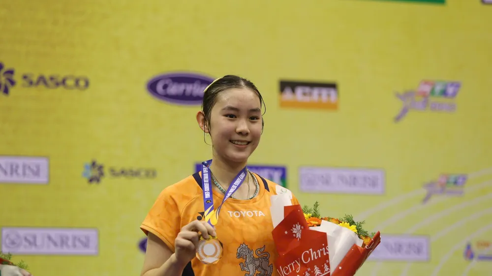 Sarunrak Vitidsarn vô địch đơn nữ Vietnam Open 2026. Ảnh: THANH TÙNG 