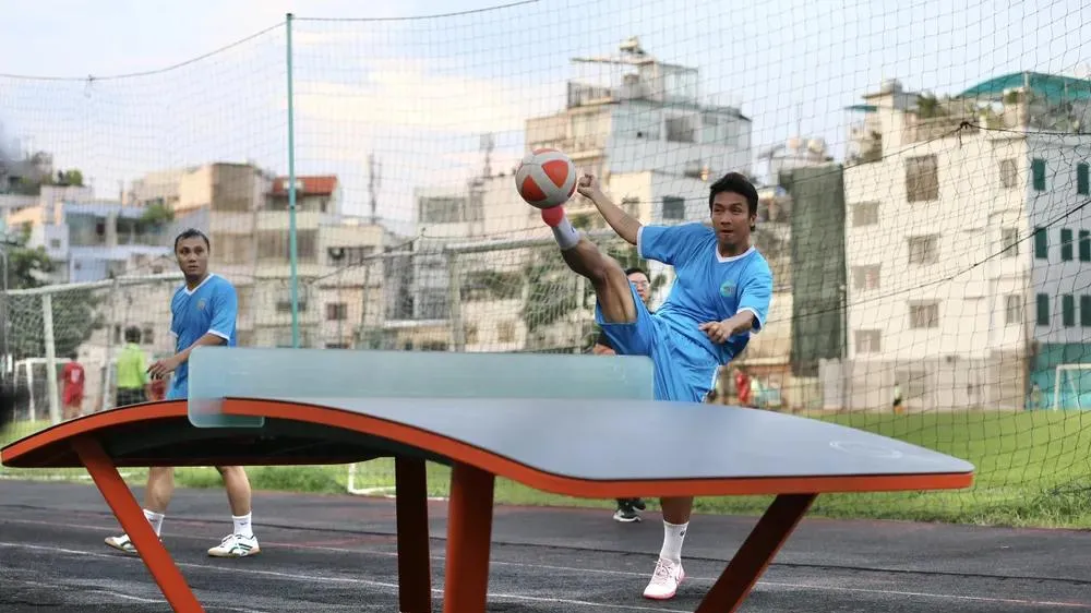 Bá Trường Giang là VĐV trụ cột của teqball TPHCM, cũng như teqball Việt Nam từ ngày đầu phát triển. Ảnh: DŨNG PHƯƠNG 