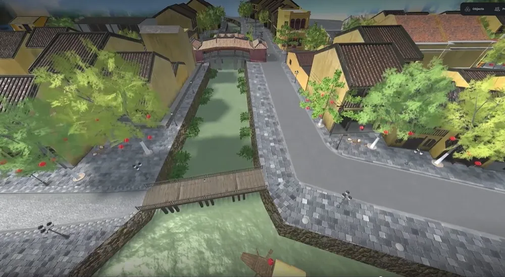 Bối cảnh khu vực Chùa Cầu (TP Hội An) được số hóa trên bản đồ 3D của Bizverse World