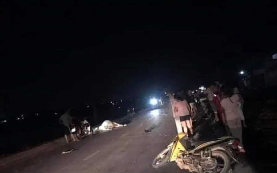 Xe máy tông bò thả rông trên quốc lộ, 2 người thương vong