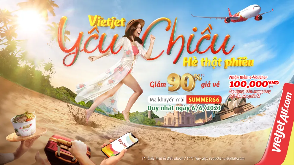 Ngày đôi yêu chiều, Vietjet giảm 90% cực phiêu!