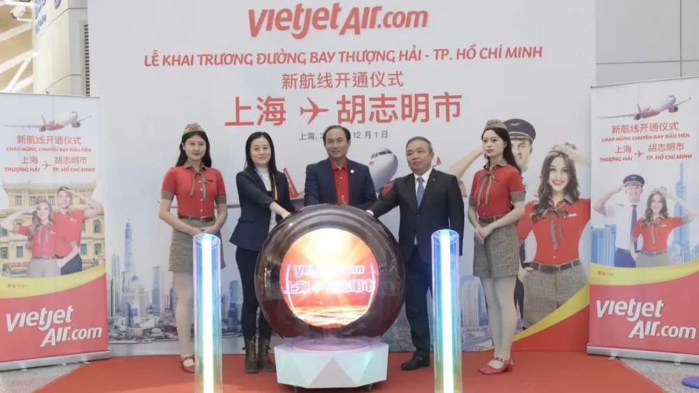  Vietjet khai trương đường bay thẳng giữa Thượng Hải và TPHCM
