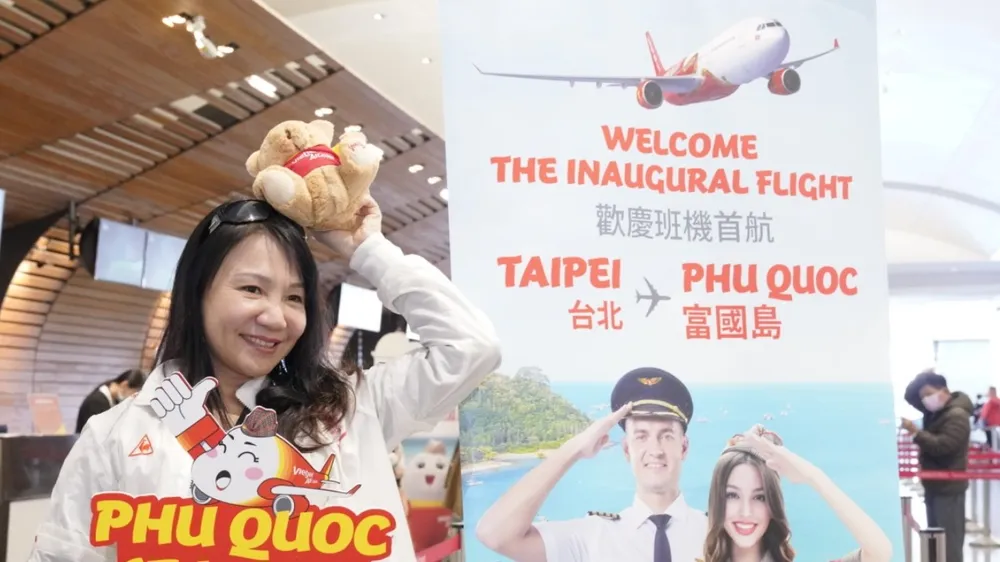 Tưng bừng chào mừng chuyến bay kết nối Phú Quốc với Đài Bắc, Đài Loan