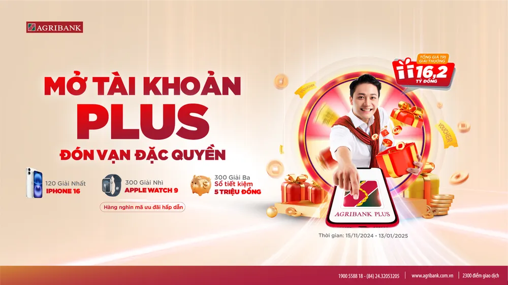 Thu thập sinh trắc học trên Agribank Plus - Cơ hội rinh iPhone 16 và nhiều quà hấp dẫn