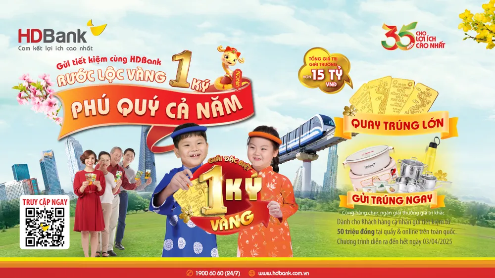 Trước thềm Đại lễ 30-4, HDBank tìm ra chủ nhân 1 ký vàng SJC và 16 khách hàng trúng thưởng