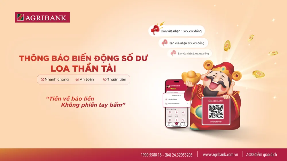 Agribank và Mobifone triển khai dịch vụ thông báo biến động số dư qua “Loa thần tài”