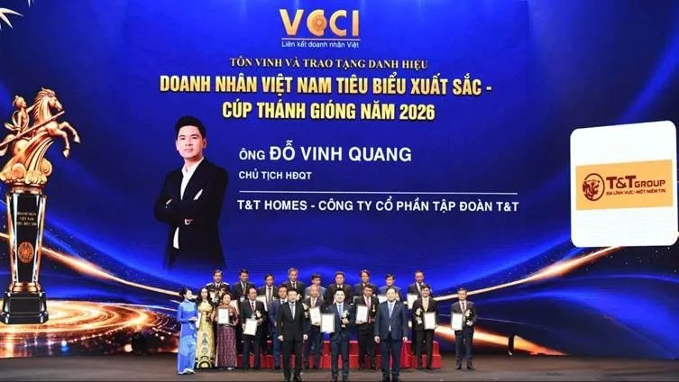 Phó Chủ tịch T&T Group Đỗ Vinh Quang được vinh danh Doanh nhân Việt Nam tiêu biểu - Cúp Thánh Gióng 2026