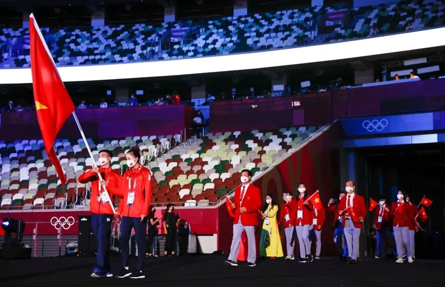 Đoàn thể thao Việt Nam tham dự Olympic Tokyo 2020. Ảnh: GETTY IMAGES