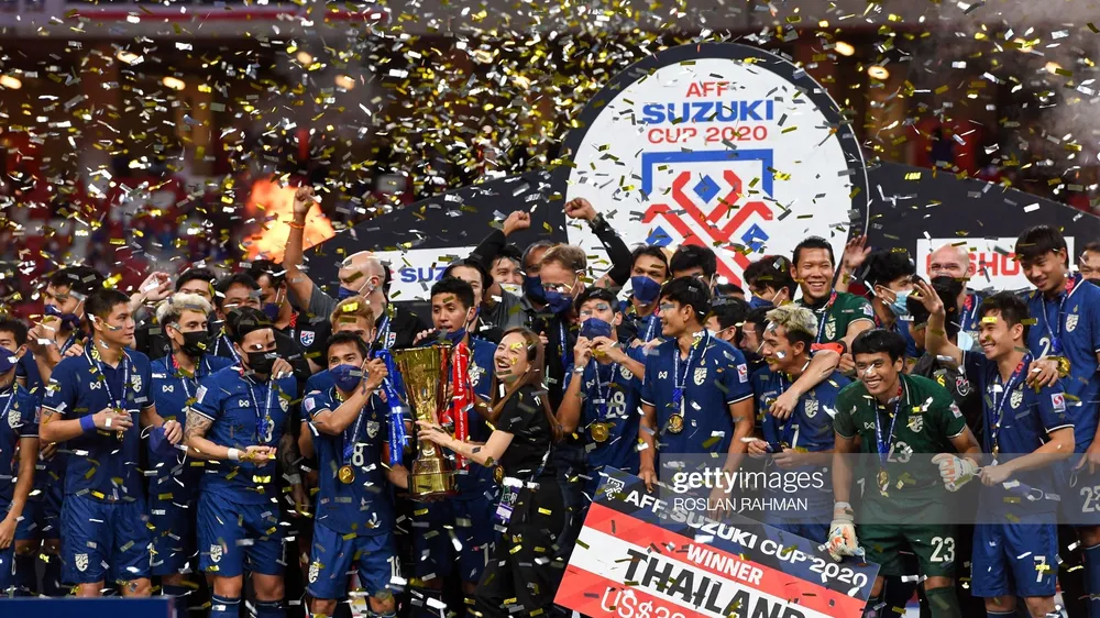 Thái Lan lên ngôi vô địch AFF Cup 2020. Ảnh: GETTY