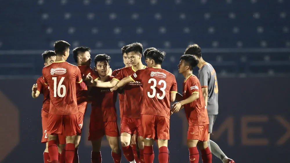 U22 Việt Nam giành chiến thắng trước U19 Bình Dương ở trận giao hữu chuẩn bị cho Giải U22 Đông Nam Á 2022. Ảnh: DŨNG PHƯƠNG