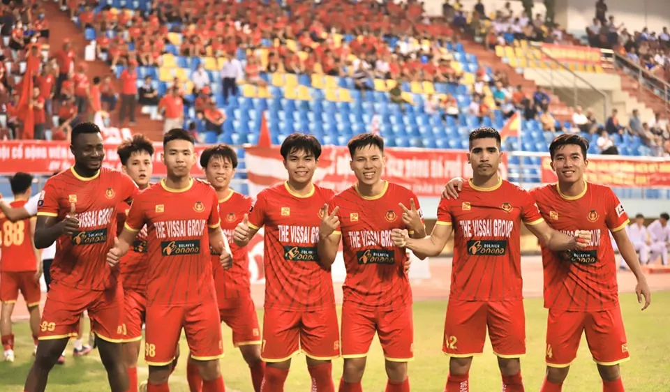 Công an Nhân dân đã giành tấm vé thăng hạng V-League 2023 đầu tiên. ẢNH: THU NGA