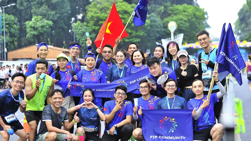Khoảng 700 chân chạy phong trào của P2P Community tham dự Run To Live 2024. ẢNH: NVCC 