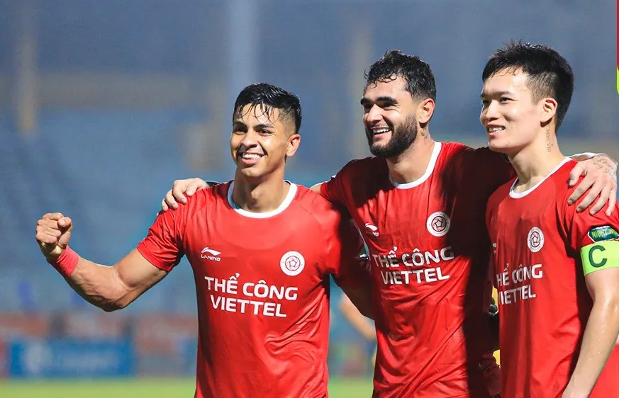Niềm vui của các cầu thủ Viettel FC. ẢNH: MINH HOÀNG 
