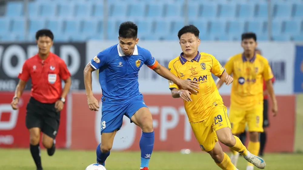 SLNA và Quảng Nam từng cầm hòa nhau 1-1 ở trận lượt đi V-League 2024-2025. 