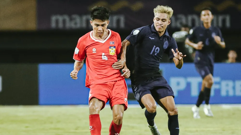 U23 Lào và U23 Campuchia cầm hòa nhau ở bảng đấu có U23 Việt Nam. ẢNH: LFF 