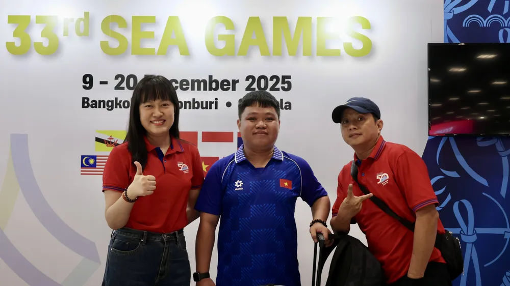 Nhóm phóng viên báo SGGP tác nghiệp tại SEA Games 33. ẢNH: DŨNG PHƯƠNG