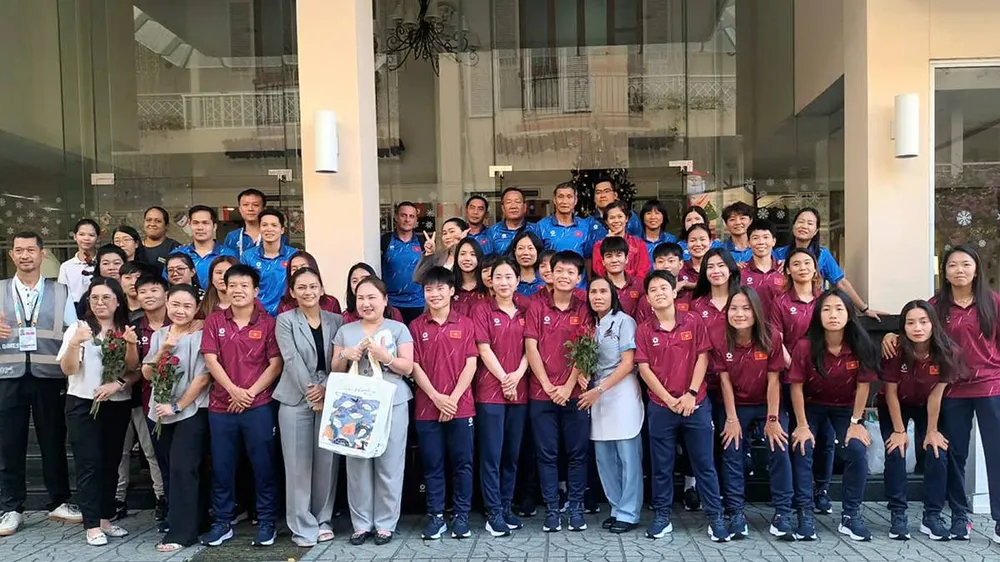 Đội tuyển nữ Việt Nam trở về nước, hướng đến cạnh tranh suất tham dự World Cup nữ 2027. ẢNH: HƯƠNG NGUYỄN 