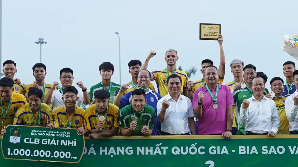 Bắc Ninh là đội á quân tại Giải hạng Nhất quốc gia 2025-2026. ẢNH: VPF 