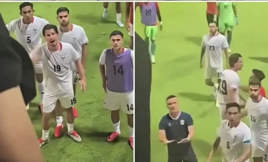 CĐV cùng các thành viên của đội tuyển Indonesia có lời qua tiếng lại ngay trên sân Jalan Besar