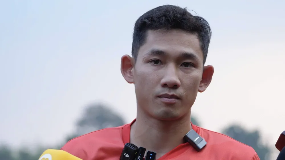 Tiền vệ Nguyễn Hai Long quyết tâm cùng đội tuyển Việt Nam giành kết quả tốt nhất trước Thái Lan. ẢNH: TÂM HÀ