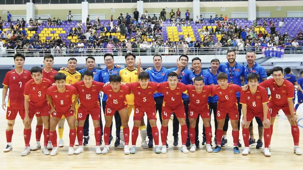 Đội tuyển futsal Việt Nam hội quân trở lại để chuẩn bị tham dự Đại hội Thể thao trong nhà và Võ thuật châu Á 2026. ẢNH: QUỐC KHANH 