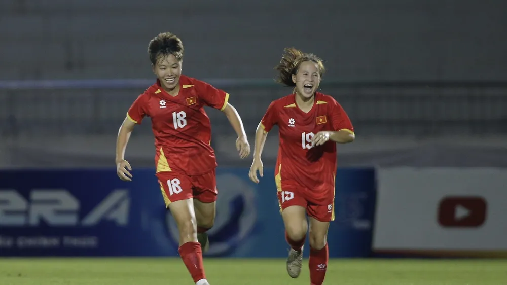 U17 nữ Việt Nam đoạt vé dự vòng chung kết U17 nữ châu Á 2027 đầy thuyết phục. ẢNH: DŨNG PHƯƠNG