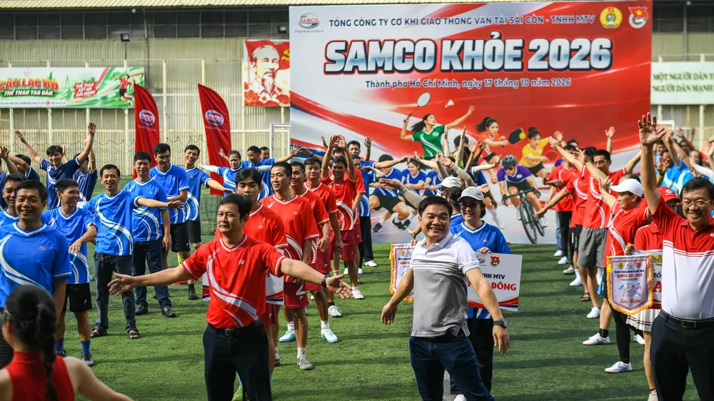 Hội thao “SAMCO Khỏe” khai mạc trong bầu không khí hứng khởi. ẢNH: TÂM HÀ