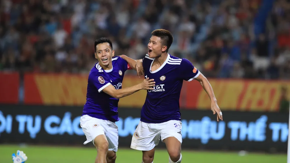 Hà Nội FC tạo nên chiến thắng ấn tượng trước CAHN tại vòng 4 V-League 2026-2027. ẢNH: VPF 