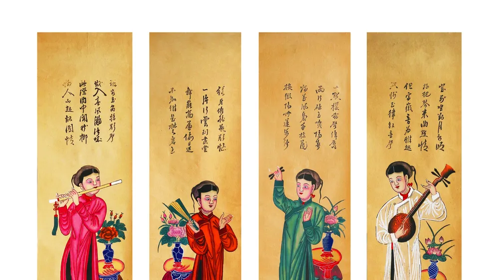 “Sắc xuân” qua tranh dân gian Tứ bình