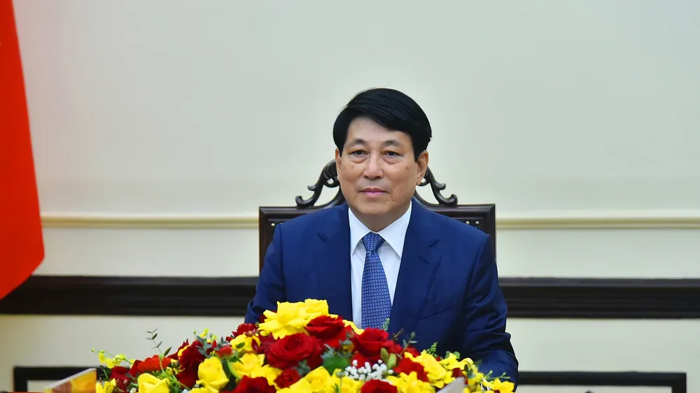 Chủ tịch nước Lương Cường hội đàm trực tuyến với Tổng Bí thư, Chủ tịch nước Lào