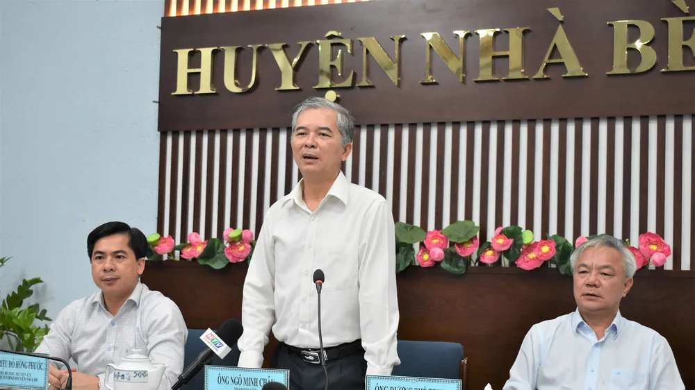 Phó Chủ tịch UBND TPHCM Ngô Minh Châu phát biểu tại buổi làm việc