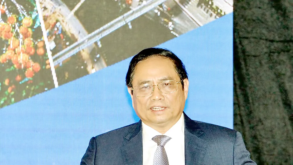 Thủ tướng Phạm Minh Chính phát biểu tại hội nghị. Ảnh: CAO THĂNG