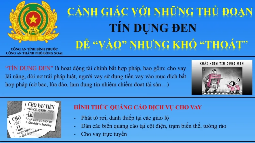 TP Đồng Xoài (Bình Phước): Xây dựng banner cảnh báo người dân về hoạt động “Tín dụng đen” 