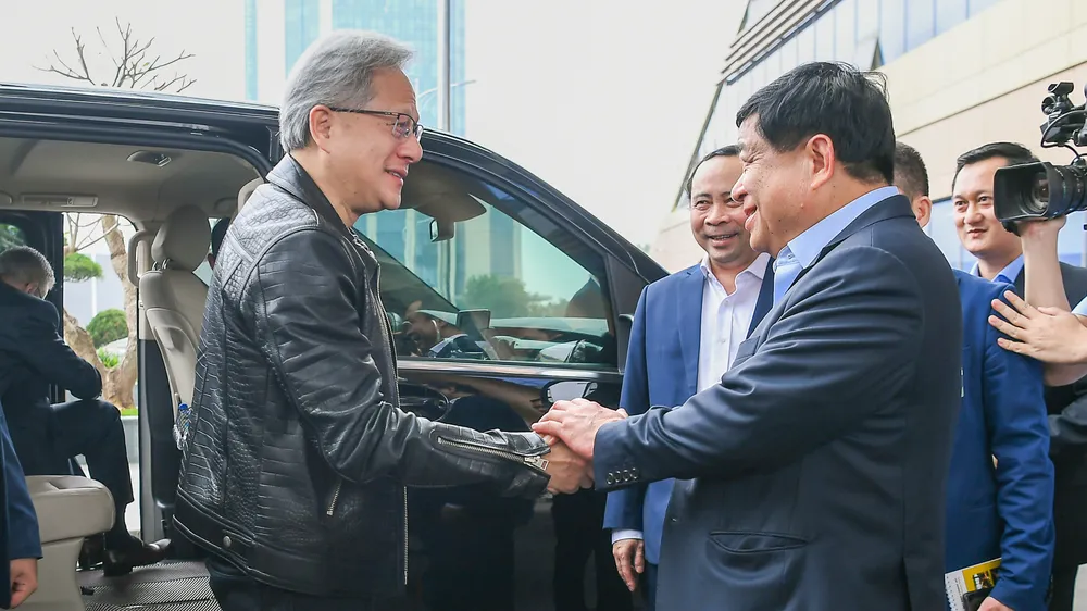 Bộ trưởng Bộ KH-ĐT Nguyễn Chí Dũng đón tiếp Chủ tịch Tập đoàn Nvidia, tỷ phú Jensen Huang