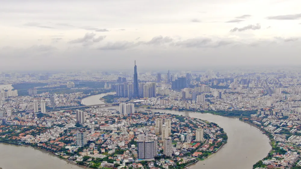 Khu dân cư sát bờ sông Sài Gòn khu vực TP Thủ Đức và quận Bình Thạnh, TPHCM. Ảnh: HOÀNG HÙNG