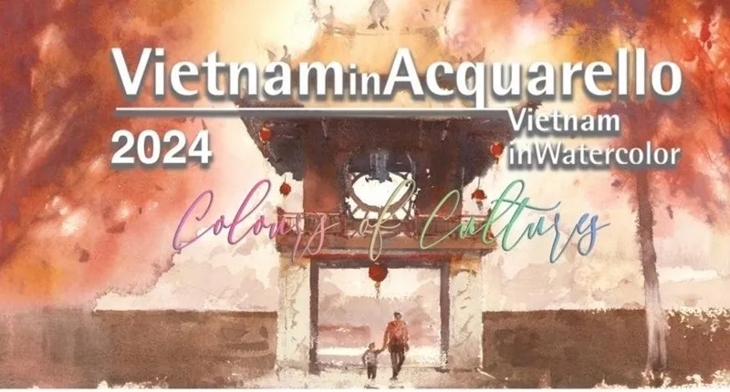 Triển lãm tranh màu nước quốc tế tại Văn Miếu - Quốc Tử Giám