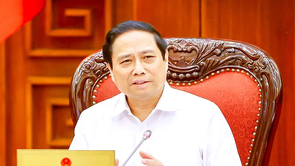 Thủ tướng Phạm Minh Chính phát biểu tại phiên họp. Ảnh: VIẾT CHUNG