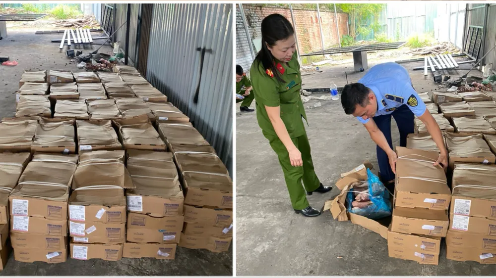 Bắt hơn 1 tấn móng giò lậu ở Hà Nội 