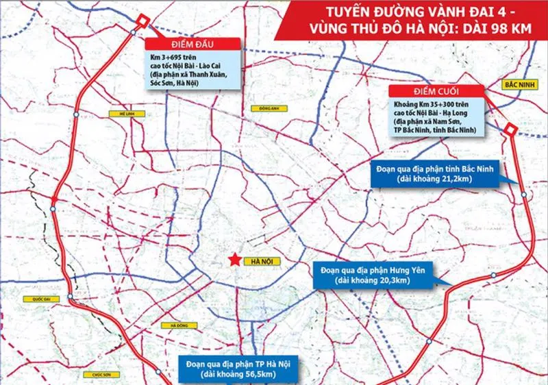 Dự án đường Vành đai 4 - Vùng Thủ đô giảm khoảng 2.129 tỷ đồng