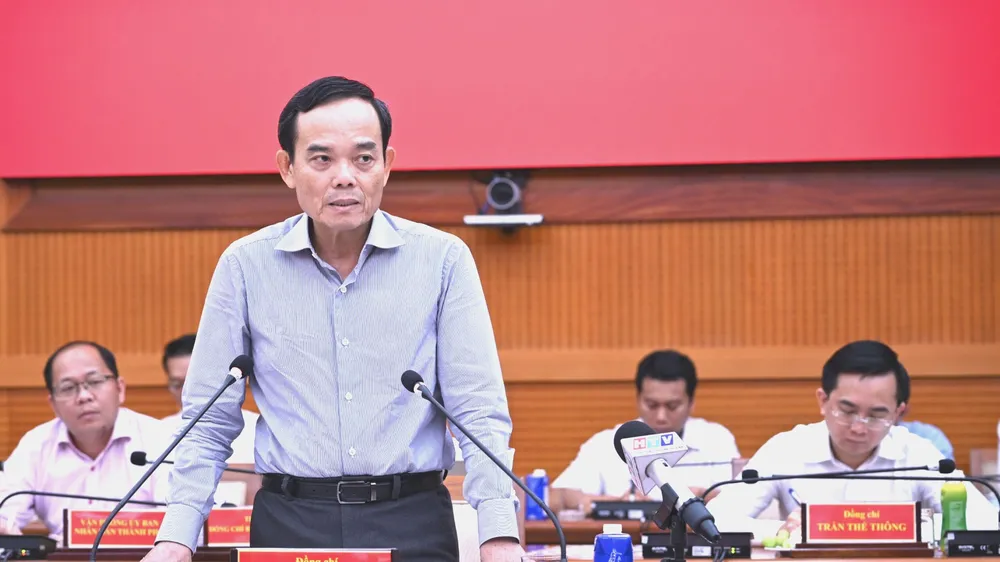 Bí thư Thành ủy TPHCM Trần Lưu Quang làm việc với Tập đoàn Becamex