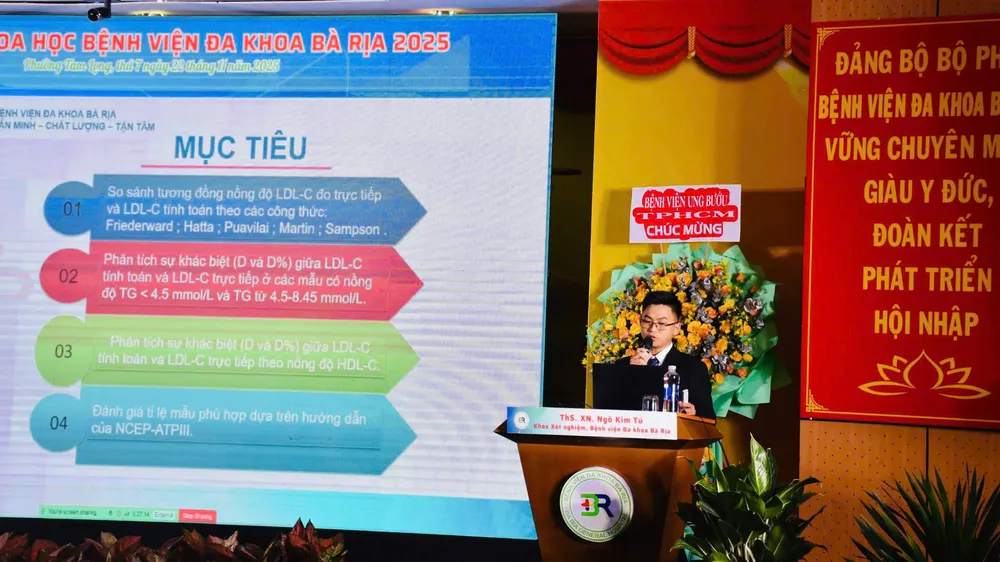 ThS.XN. Ngô Kim Tú, Bệnh viện Đa khoa Bà Rịa trình bày tham luận