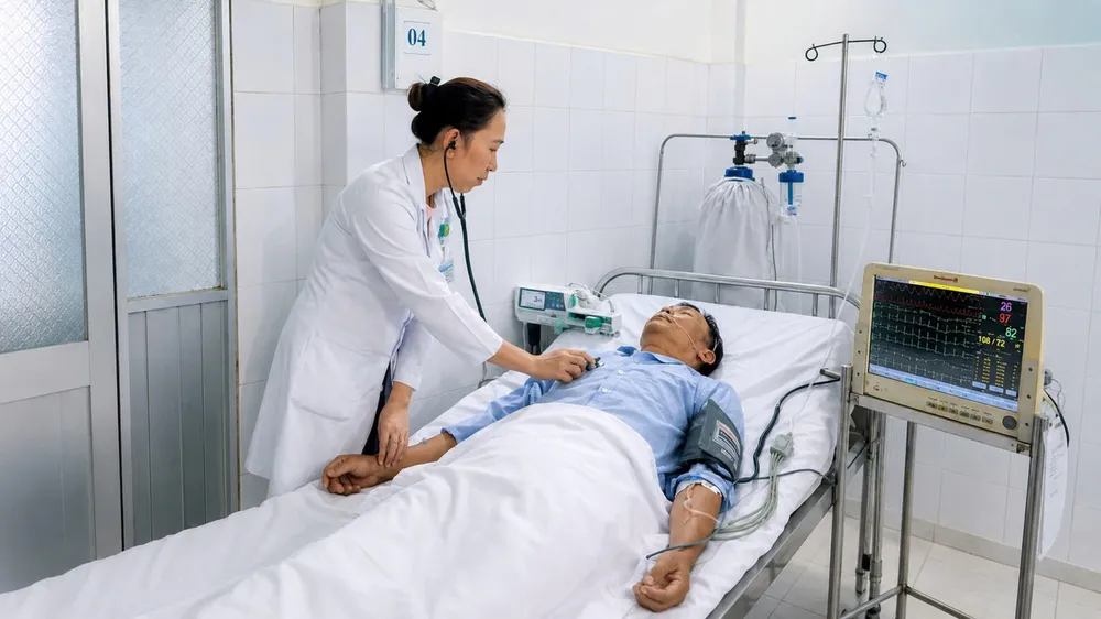 Người bệnh bị sốc phản vệ do ong đốt đã qua cơn nguy kịch.