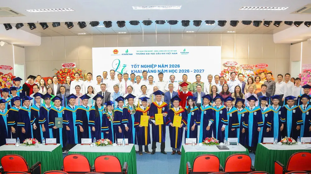 Lễ Tốt nghiệp năm 2026 và Khai giảng năm học 2026 - 2027 tại Trường Đại học Dầu khí Việt Nam.