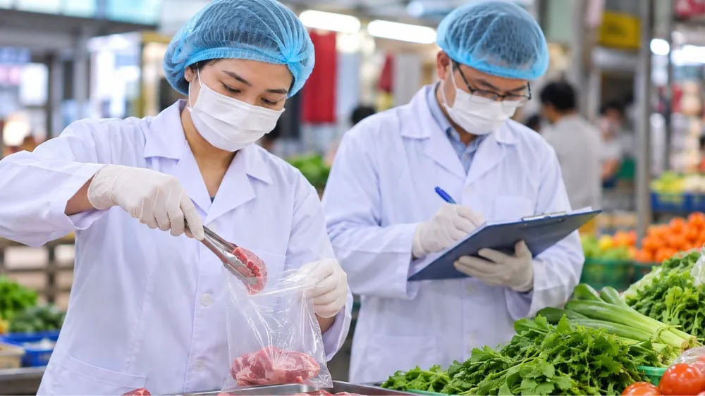 Lấy mẫu thực phẩm để kiểm tra, giám sát nguy cơ mất an toàn. Ảnh minh họa